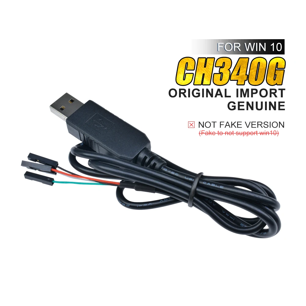 Original 1M CH340G CH340 USB to TTL Serial Download Cable Convert Wire Adapter Compatible Win 7/8/10 for Arduino Raspberry Pi