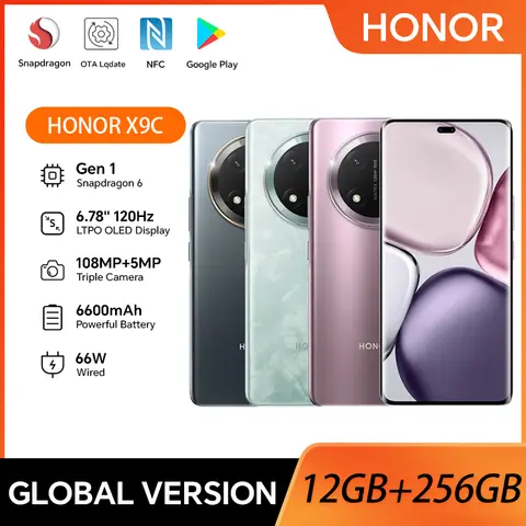 HONOR X9c 5G 듀얼 SIM(12GB RAM, 256GB 저장 장치) 108MP 트리플 카메라 6.78인치 AMOLED 120Hz 디스플레이 6600mAh 배터리 Android 14