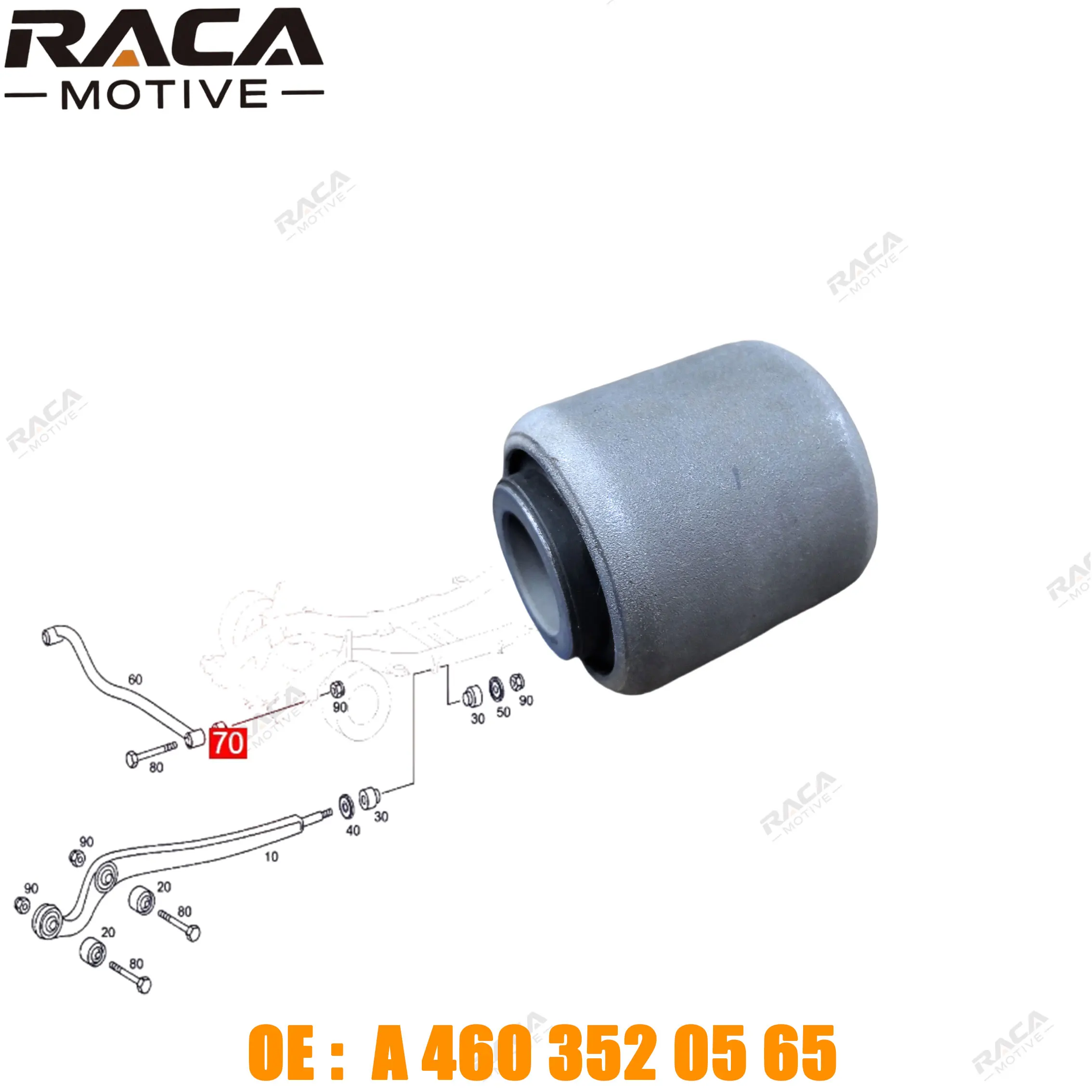 Front Axle Suspension Rubber-Metal Bushing for Mercedes-Benz W460 W461 W465 W463 A4603520565 4603520565