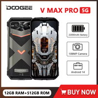 DOOGEE V MAX PRO 5G Rugged Phone Dimensity 7050 6.58 Inch 12GB+512GB 22000mAh Battery 108MP Camera Smartphone Android 14 NFC