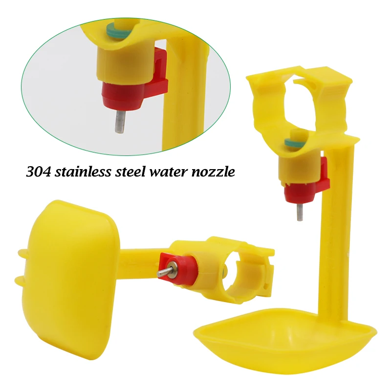 20 Pcs Chicken Water Drinking Cups, 25Mm Round Tube Automatic Water Dispenser, Quail Nipple Water Drinkers for Poultry