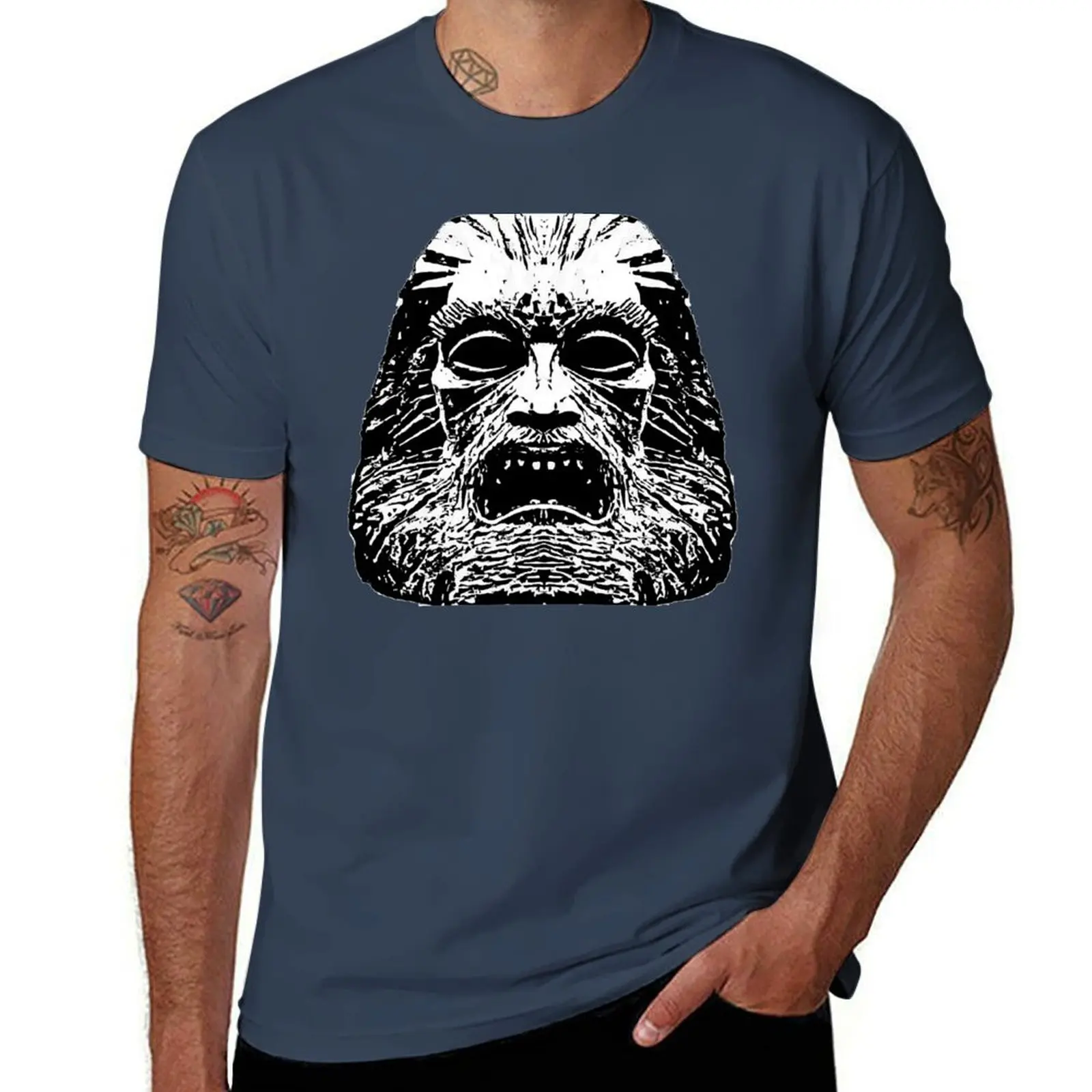 

Zardoz - Stone Head (1974) Black on white. T-Shirt t shirt man casual anime t shirts for man t shirts with prints T-Shirt