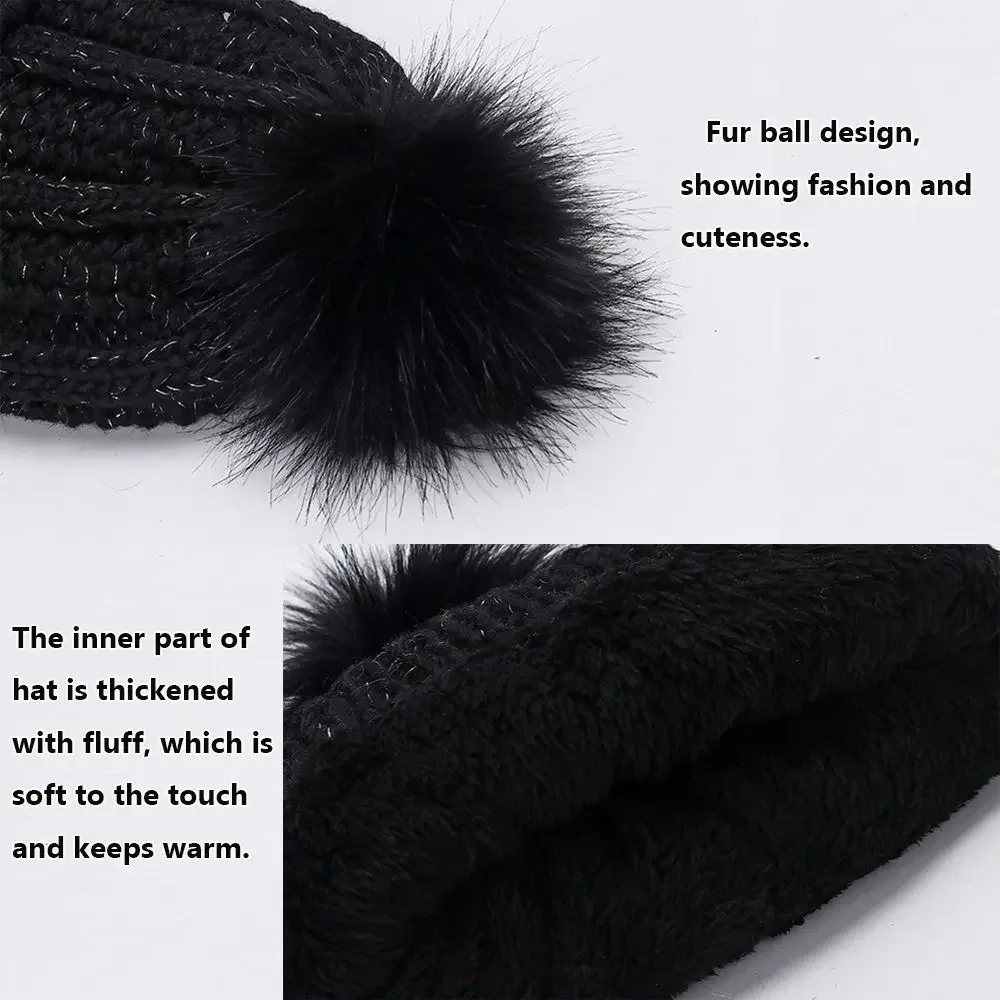 Conjunto de gorro y bufanda de Punto Grueso para mujer، لانا دي إنفيرنو، كاليدو