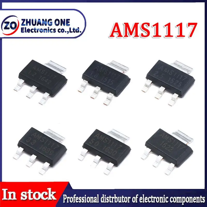 50PCS AMS1117 series AMS1117-3.3V AMS1117-ADJ AMS1117-1.8V AMS1117-1.2V AMS1117-5.0V AMS1117-2.5V AMS1117-3.3 AMS1117-5.0