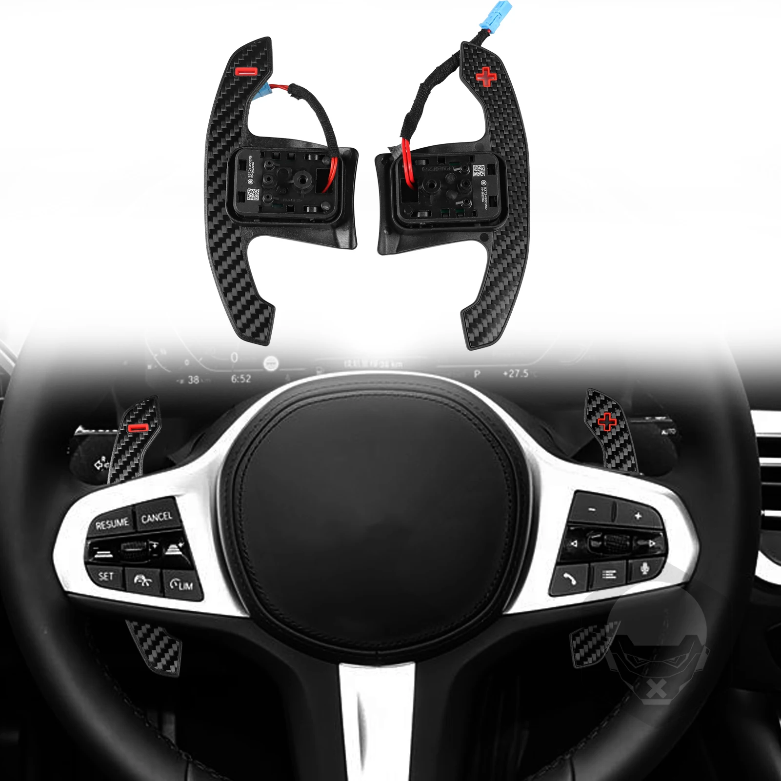 

Carbon Fiber Steering Wheel Shift paddle Shifter Extension For BMW F96 F98 G07 G06 G05 G02 G29 F90 F82 F83 G82 G83 F80 G80 G87