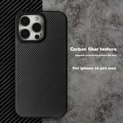 Luxury Genuine Leather Case For iphone 16 Pro Max 15Pro 14ProMax 13 12 11 Cases Carbon Fiber Pattern Phone Cover Phone Shell