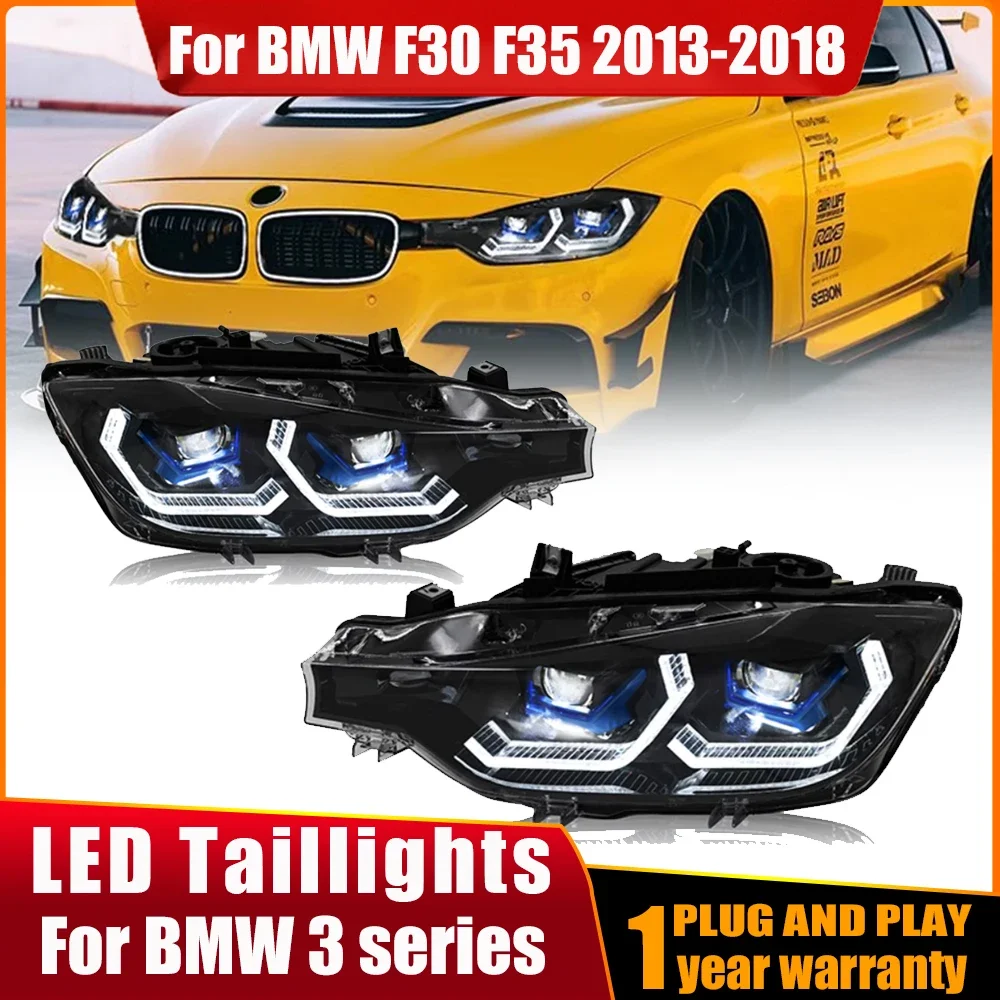 

2pcs Car Lights For F30 F31 F35 F80 2005-2018 BMW 3 Series LED Dynamic Headlight DRL Angel Eye Design Projector Lens Accessories