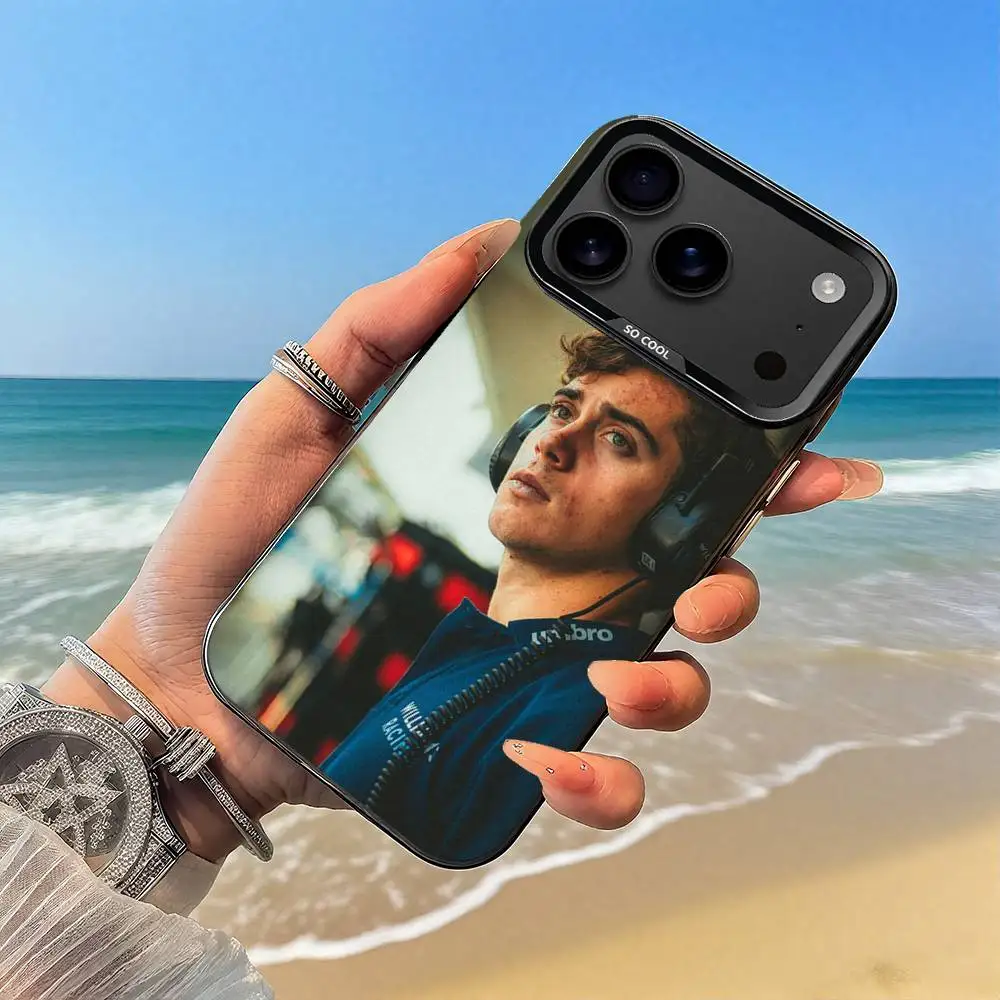 F-F1 F-Franco-s 43 C-Colapinto حافظة هاتف سوداء لهاتف iPhone17,16,15,14,13,12,Pro,Max,Plus,E,SE4,Air,Mini