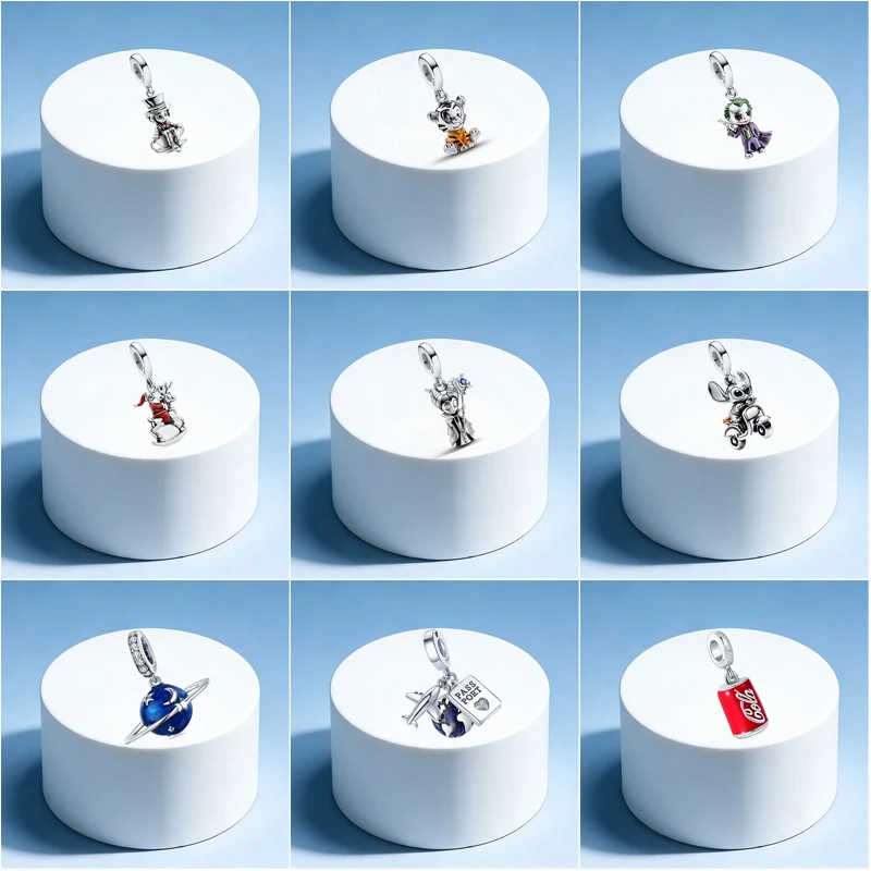 

925 silver plane Santa Claus cartoon charm, suitable for DIY snake bone bracelet, women's jewelry
