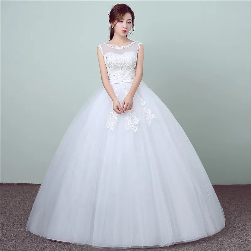 New Style Lace Wedding Dress 2023 Summer Korean Style Simple Chinese O-Neck Wedding Gown Princess Bridal Dress Vestidos De Novia