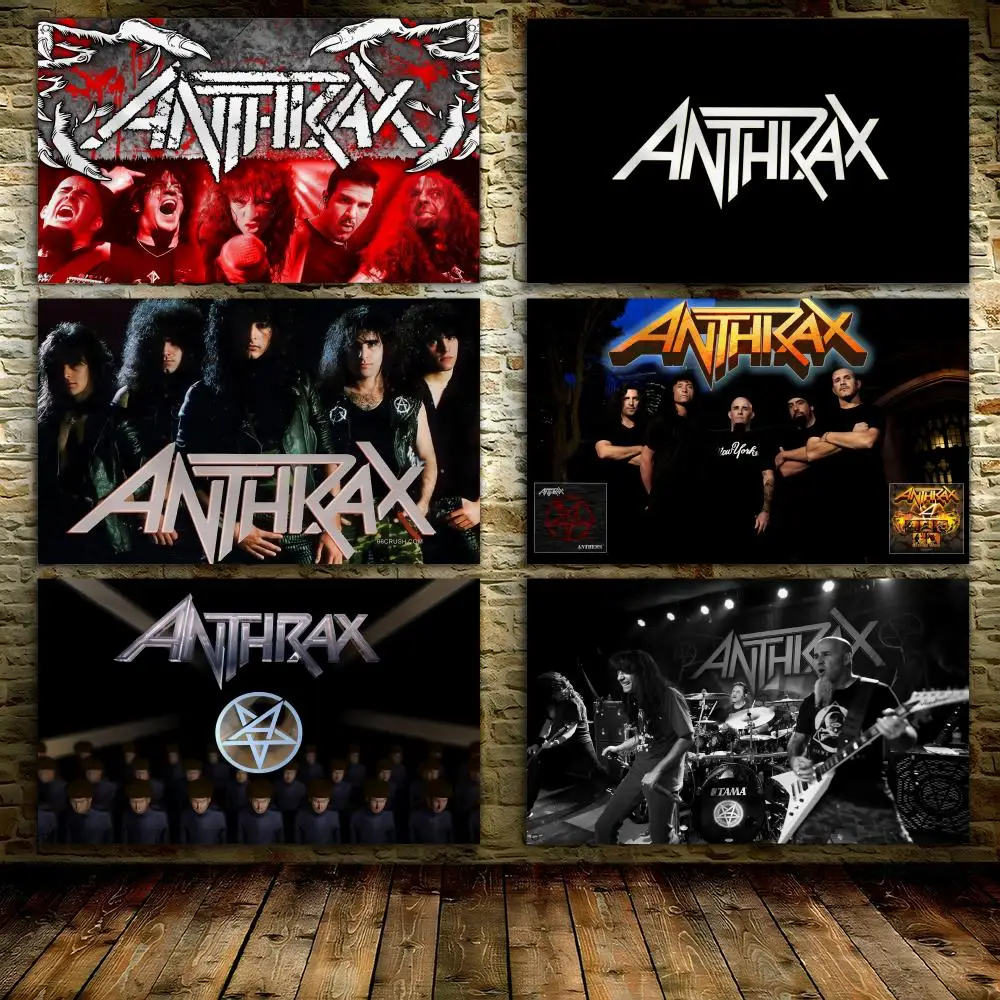 

A-ANTHRAXS Heavy Metal Band Flags 3x5 Ft Custom Banner For Garage Door Room Decor Wall Out Decoration With Metal Buckle