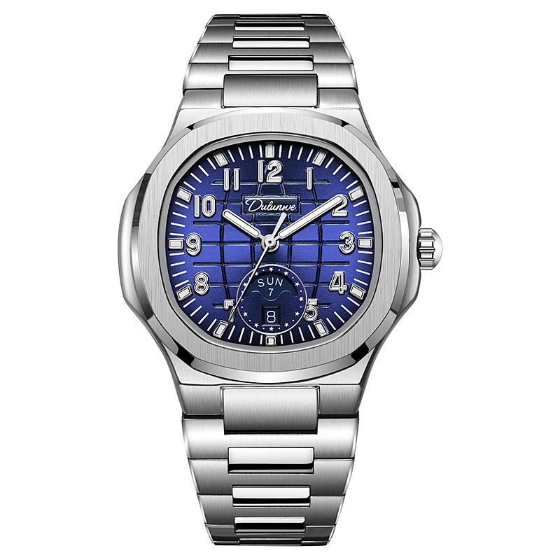 Dulunwe Premium Men Automatic Mechanical Watch Waterproof Luminous Wristwatch Ideal Gift For Husband Father Business Male