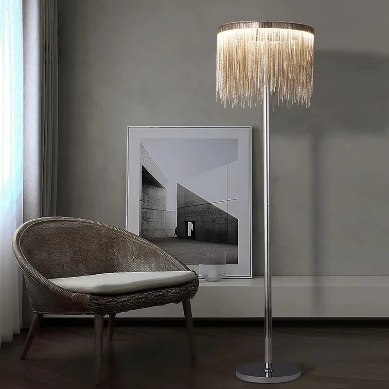 New Tassel Floor Lamp Living Room Bedside Light Luxury Bedroom Vertical Table Lamp Nordic Postmodern