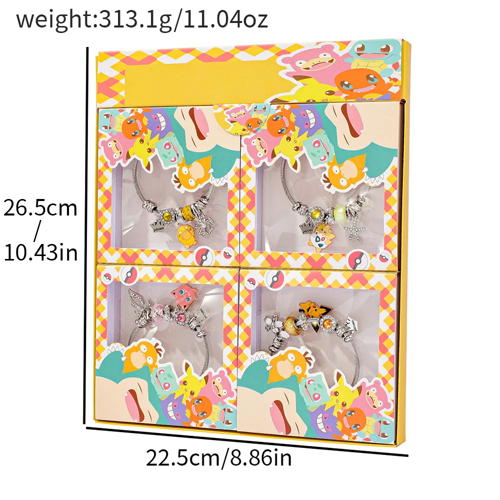 مجموعة مكونة من 4 قطع من أساور بيكاتشو الإبداعية الكرتونية لعبة الموضة صندوق أعمى إكسسوارات مجوهرات للأطفال مجموعة هدايا أنيمي #5