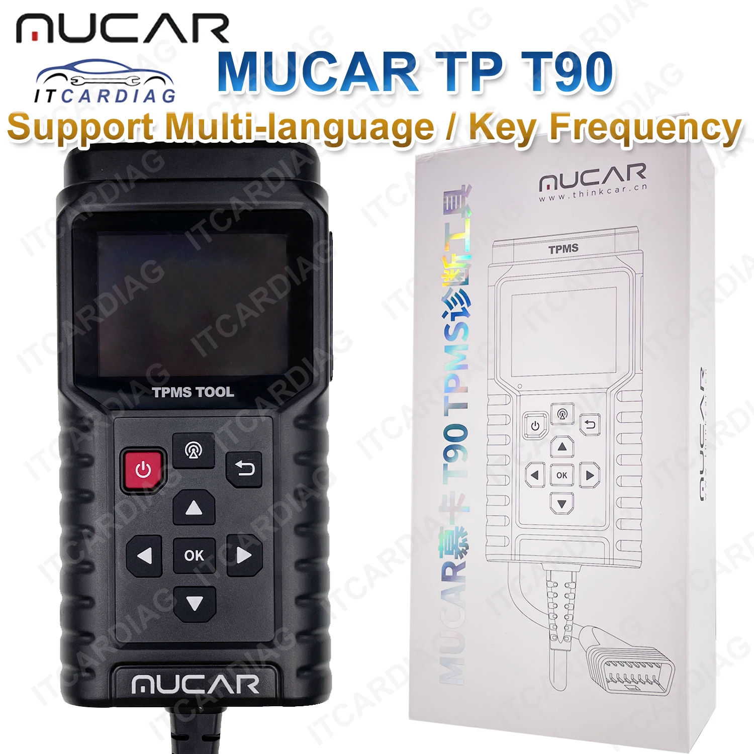 MUCAR TP T90 Programmer 315MHz 433MHz TPMS Sensor Service Tool Car Tire Pressure Diagnosis Tool Multi-language pk THINKCAR T90