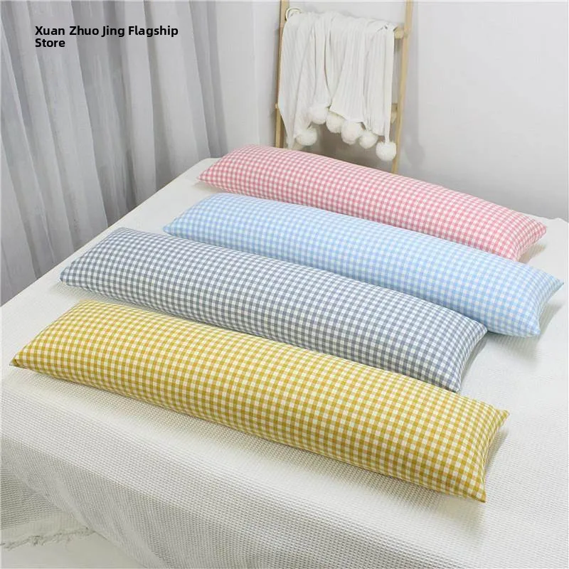 

Japanese Style Pure Cotton Washed Stripe Patterned Pregnancy Side Sleep Pillow Leg Clamp Pillow with Core Long Pillow