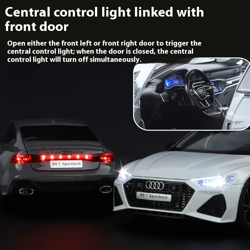 إصدار مفتاح التحكم عن بعد 1/18 نموذج سيارة أودي RS7، الإطارات قابلة للإزالة، حلي قابلة للجمع للبالغين، ديكور هدايا نموذجي