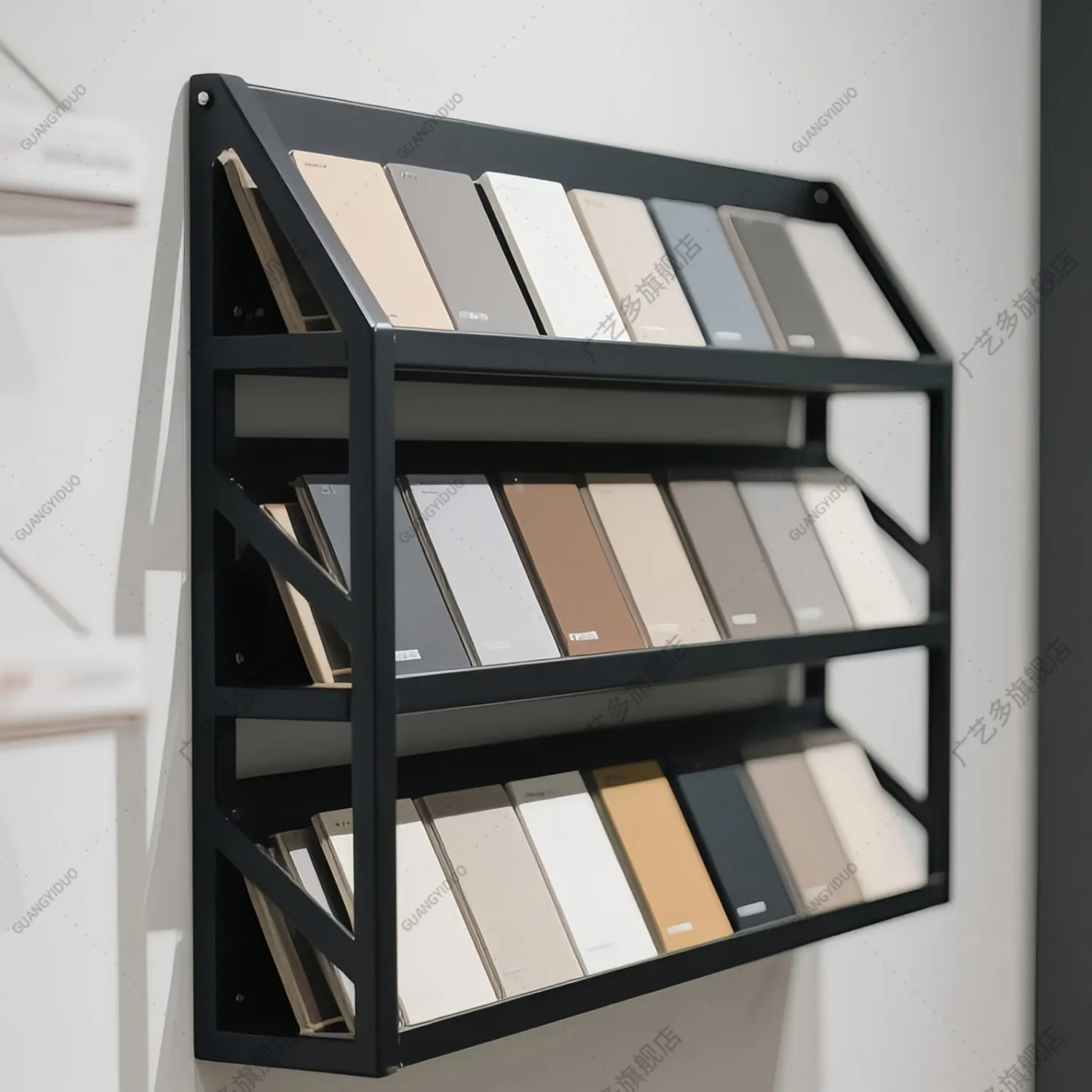 Sample small block wood board quartz stone cabinet door panel color plate color card stone sample multi-functional wall rack