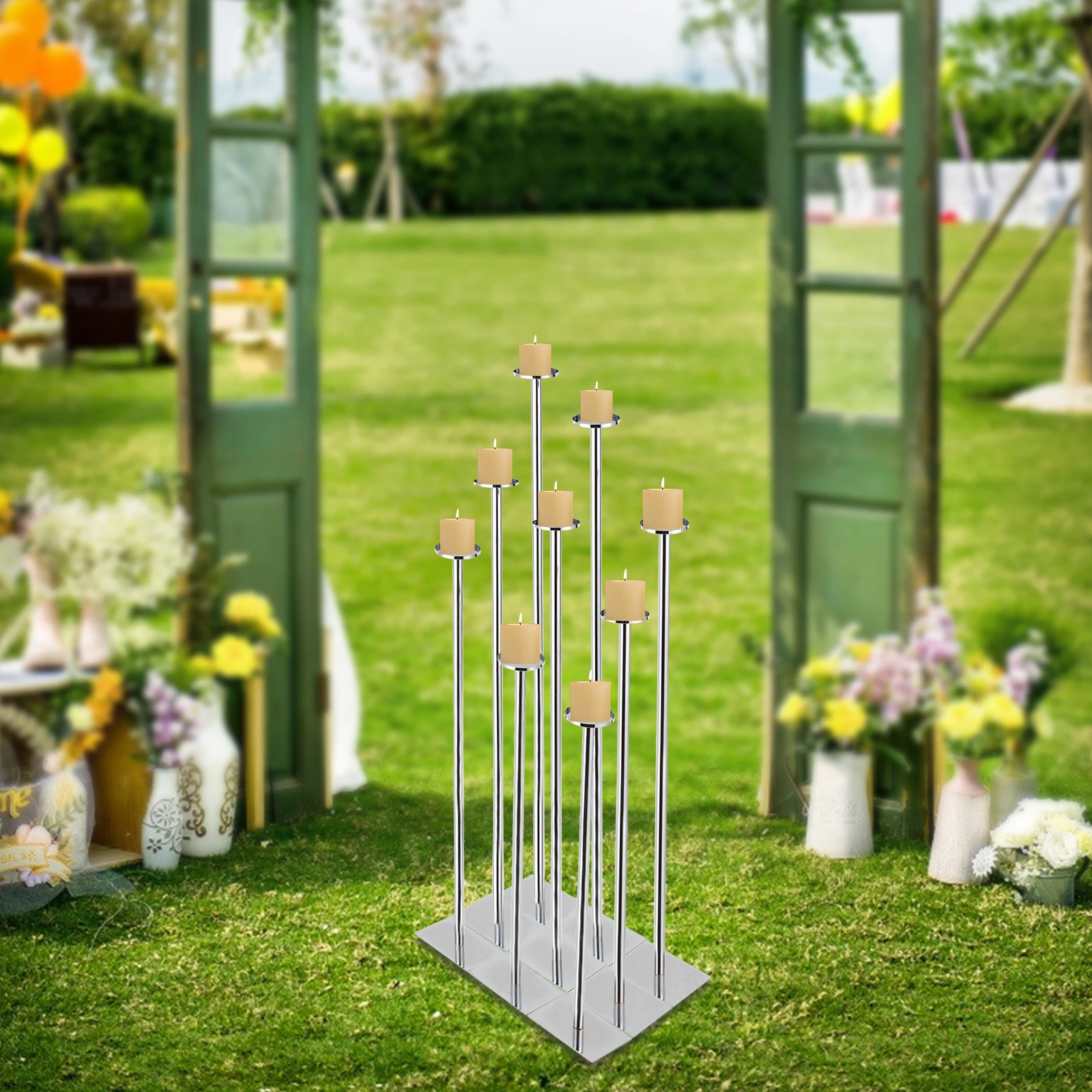 DIY 9 Candelabra Floor Candle Holders Centerpiece for Tealight Set Wedding Decor