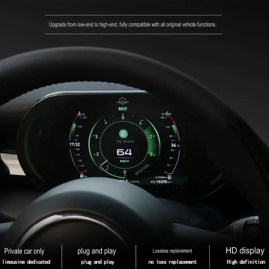 

For Bmw Mini F45 F50 F55 F60 2014 - 2023 LCD Instrument Speedometer Upgrade Intelligent Large Screen Instrument Panel