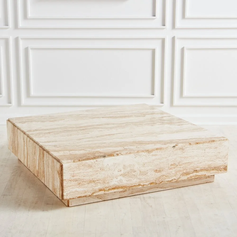 

D# Simple Design Travertine square Light Luxury Designer Models Senior Sense of Coffee Table