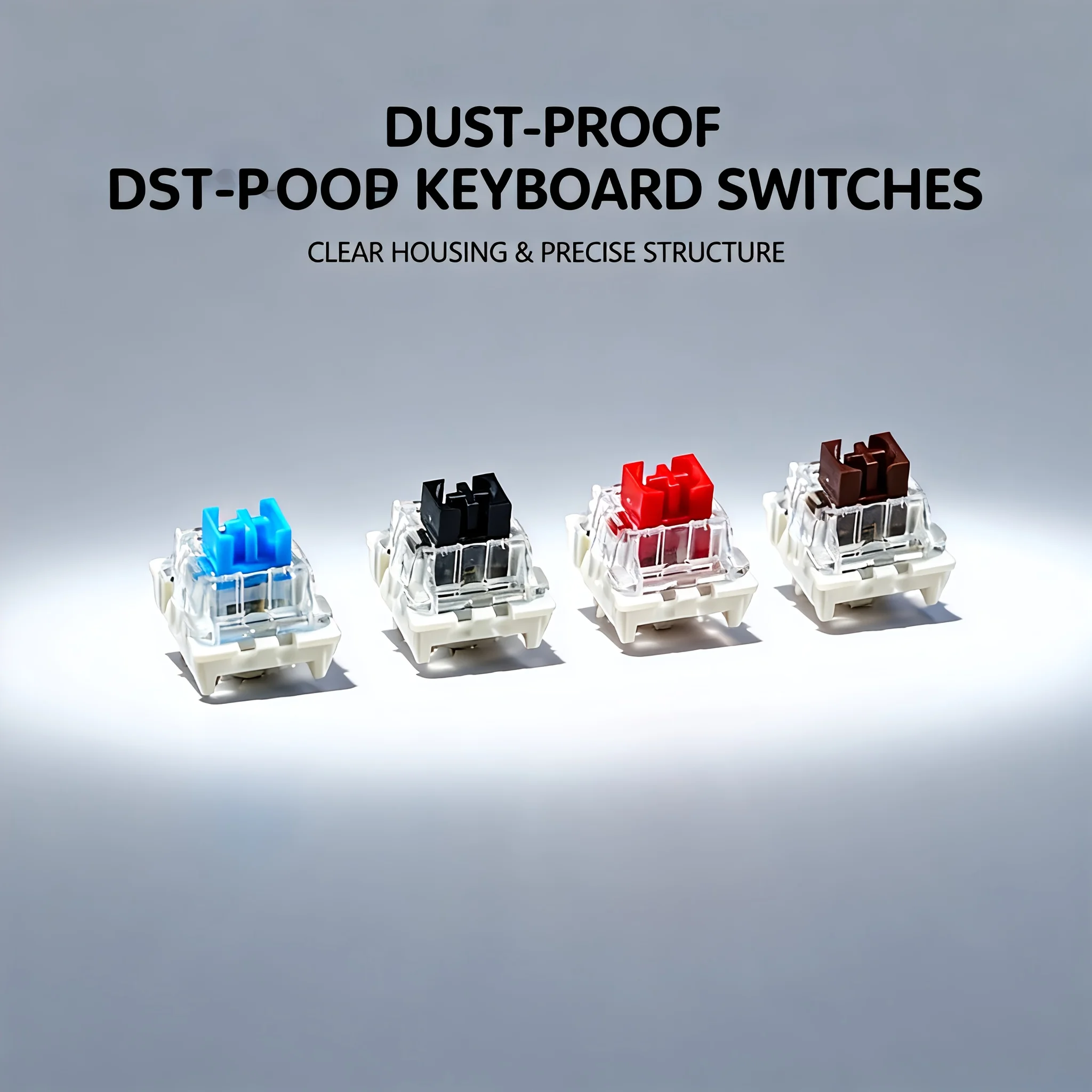 30/50/90pcs Mechanical Keyboard Switches Linear Non-Tactile Dustproof Switches with Keycap Puller for DIY PC Gaming Keyboards