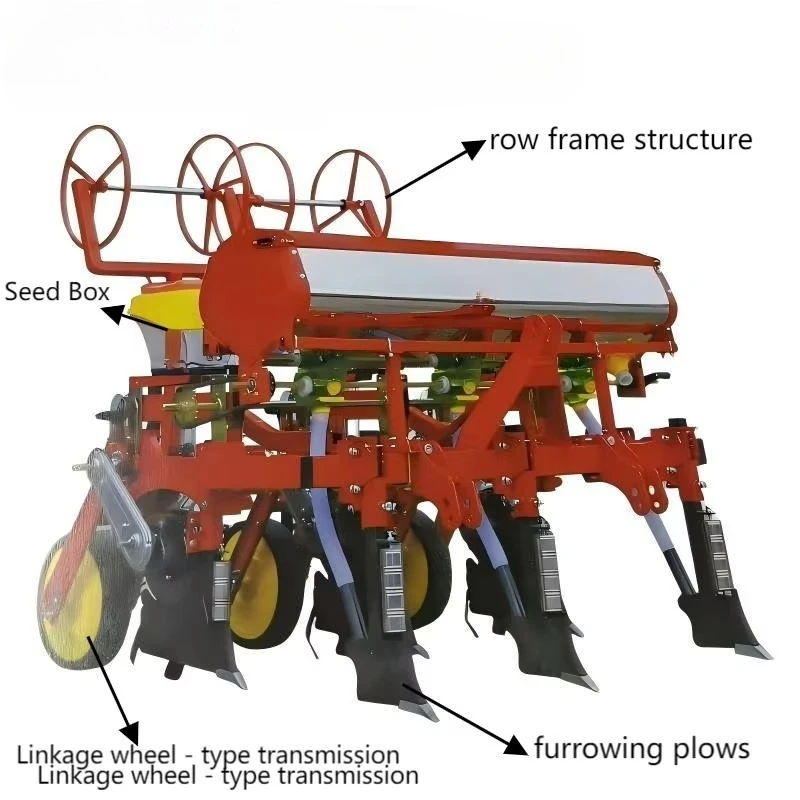 High Efficiency No-Till Corn Planter for Tractor | Agricultural Seeder Equipment with Gearbox for Precision Sowing