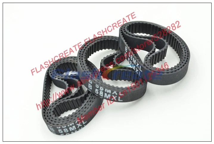 10pcs B58 MXL Timing Belt Teeth 58 Width 6.35mm Length 117.86mm B58MXL Rubber Closed-Loop Synchronous Belt Fit MXL Pulley