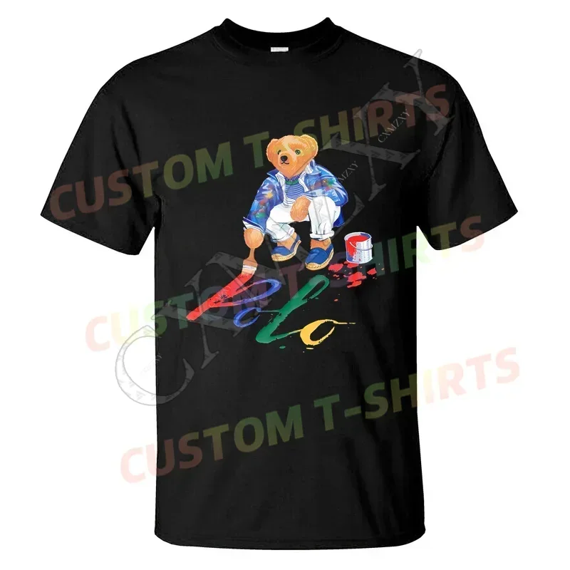 

2025 Summer Men T Shirt Casual Ralphs Bear T-shirt Graphic Short Sleeves 100% Cotton Lauren S-3XL Cool Tee
