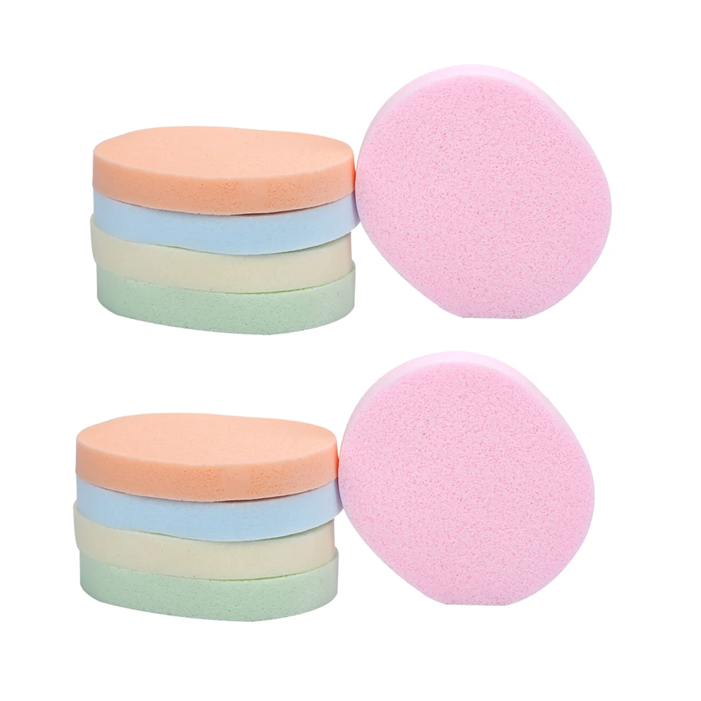 10 Pieces Color Random Face Washing Sponge Discs Portable Women Men Makeup Cosmetic Scrubbing Pad Assorted Kit