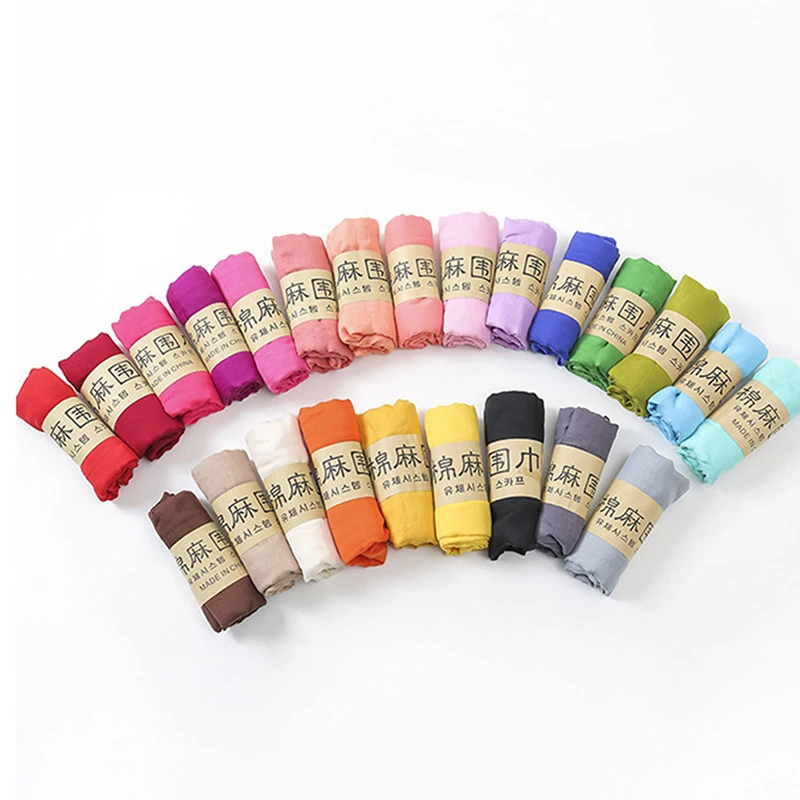 Bufanda a prueba de viento de estilo nativo para mujer, chales de algodón de color sólido, cálido regalo de invierno y primavera.