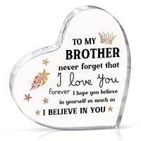 1pc,Gifts for Brothers,  Encouragement Acrylic Keepsake 3.9 x 3.9 inches, Father's Day Birthday Gifts for Brothers Boys Sons