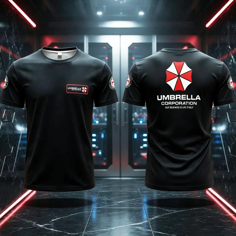 Umbrella Corporation Iconic Logo Slogan Printed T-Shirt Summer Breathable Short-Sleeve Top Gamer Outdoor Casual Fashion Tee