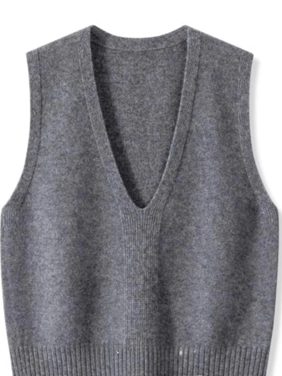 

Новый женский кашемировый вязаный жилет с V-образным вырезом 2025 года, цветной свитер-жилет, весенняя модная верхняя одежда, удобный и дышащий