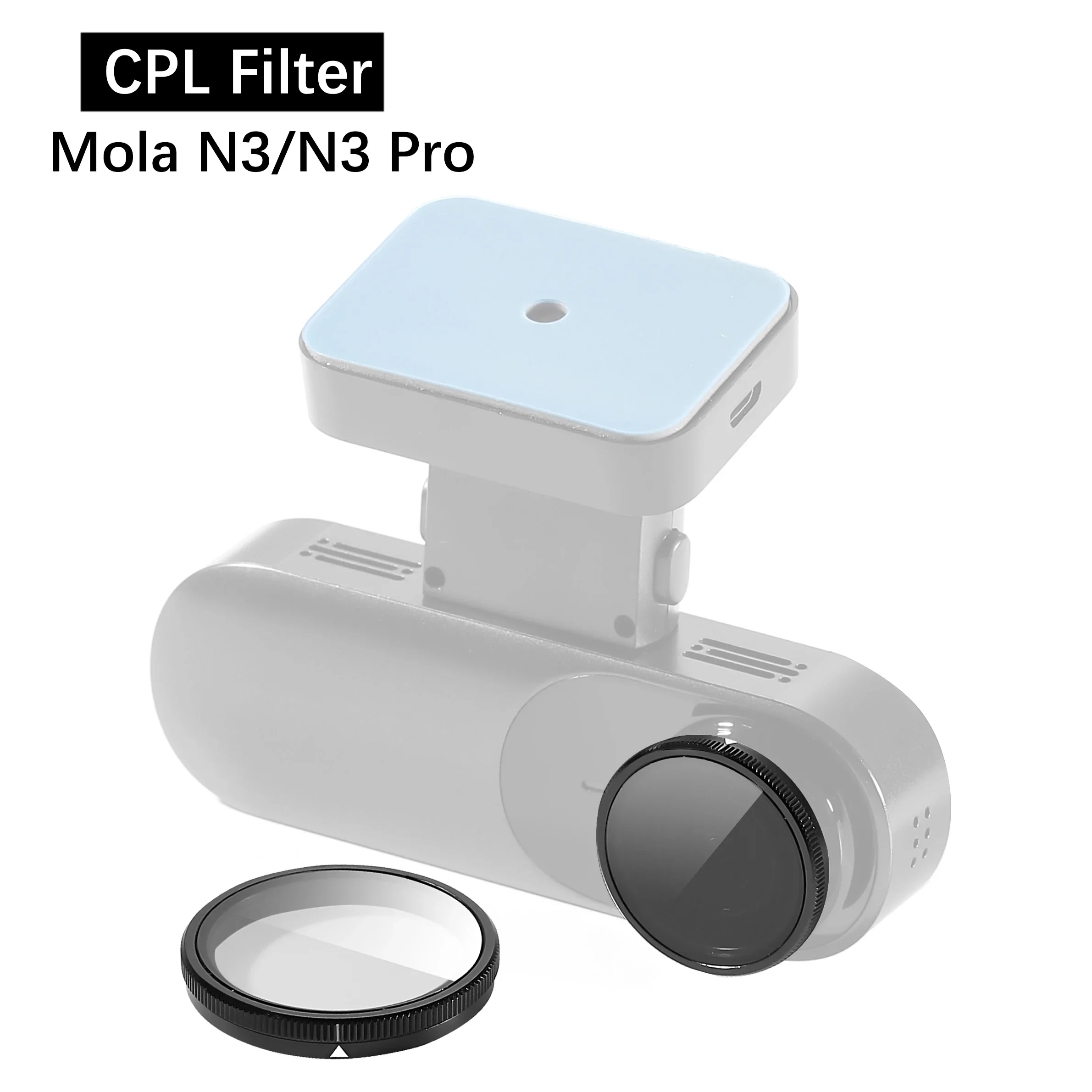 for DDPAI Dash Cam Mola N3 / N3 Pro HD Lens Dust Protection Anti Glare CPL Filter for DDPAI N3 Pro Static Sticker