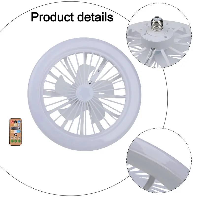 【MUST-HAVE】E27 Household Energy-Saving Fan Bulb With Remote Control For Bedroom Living Room Fan Light