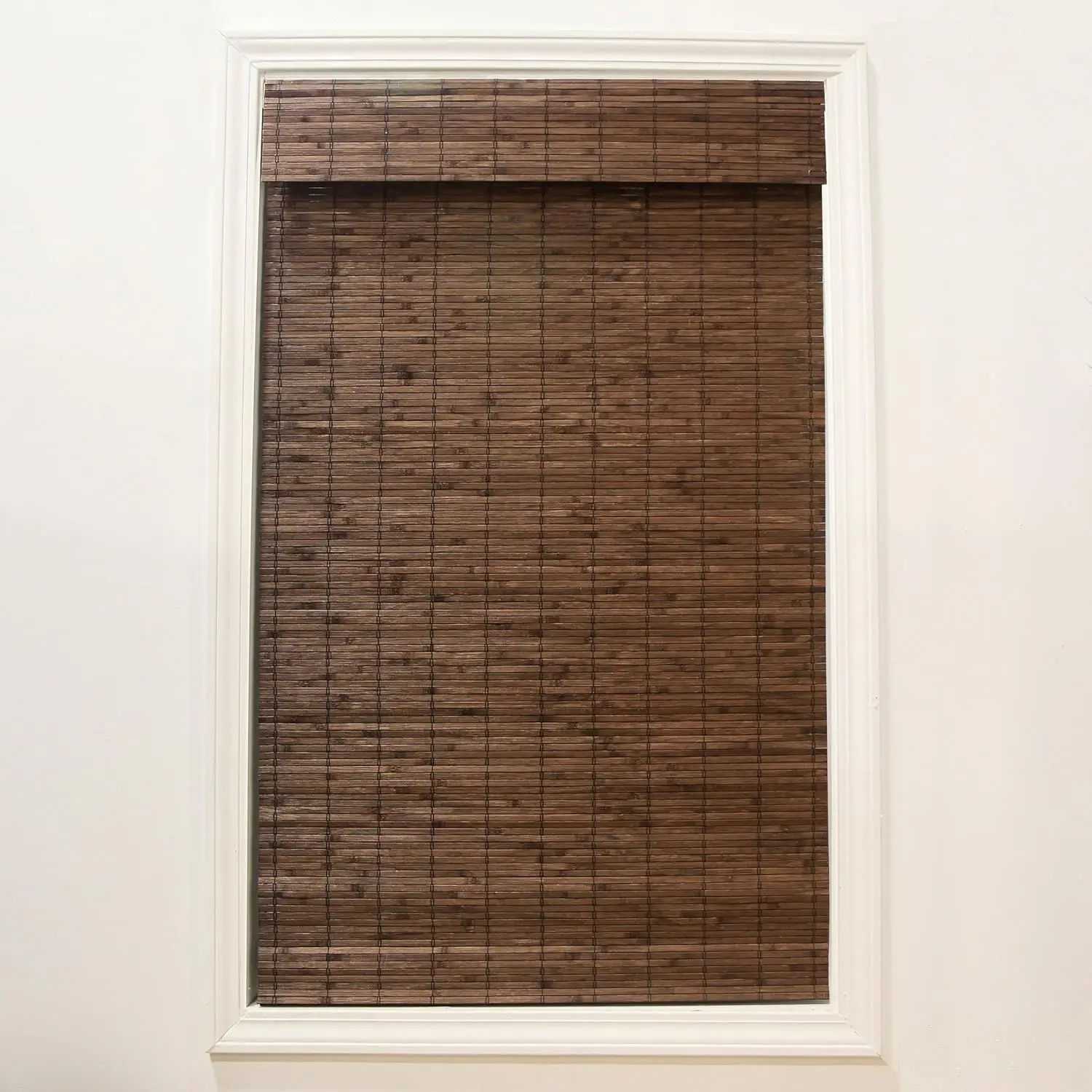 

Cordless Bamboo Roman Shades for Windows - Semi-Private Light Control, Easy Lift & Fold, Cocoa Color, 34x64 Inches