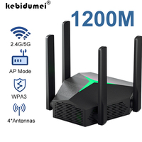 1200Mbps Wireless WiFi Repeater Dual Band 2.4GHz/5GHz Wireless Range Extender Signal Booster EU/US Plug Home Office Amplifier