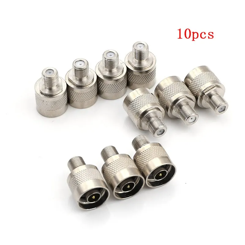 10Pcs/lot Female Jack RF Coaxial Adapter Connector N-Type N Male Plug to F