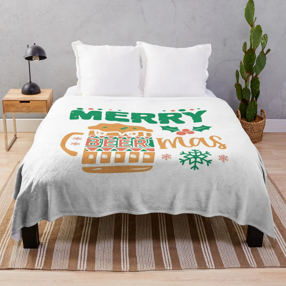 

Merry Beermas Throw Blanket sofa bed Thermal Summer Comforter Blankets