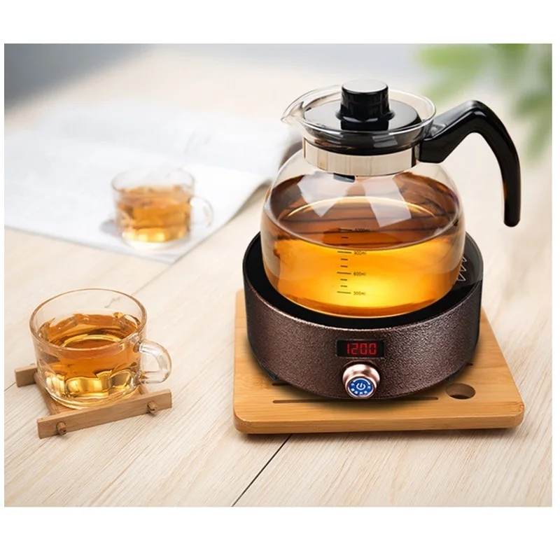 DMWD Mini Fornello Elettrico Nonradiative Stufa Piastra Per Spezzatino Tea Pot Riscaldatore di Acqua Calda Caldaia Latte di Riscaldamento Sedile 3H impostazione