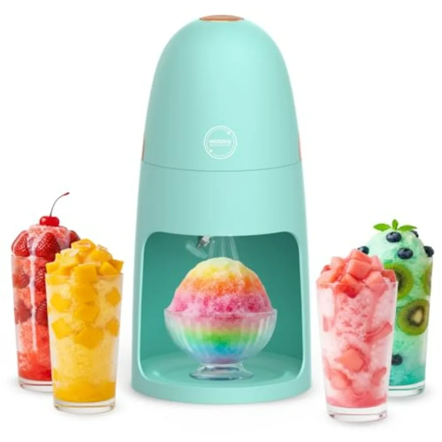 

Electric Shaved Ice Machine with Adjustable Blades for Fine Coarse Ice - One-Push Operation Lightwght Snow Cone Maker for Slush