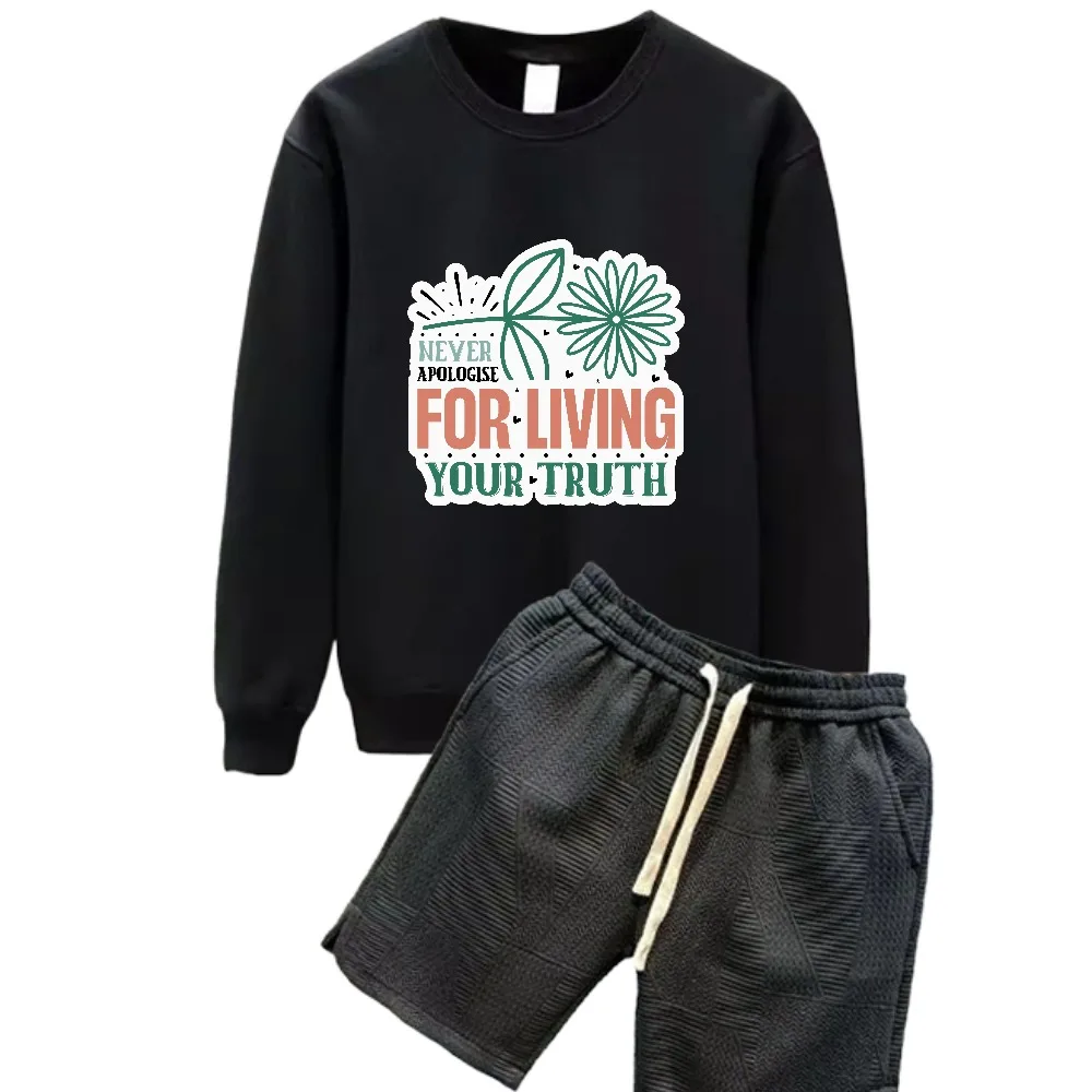 

2025 Green dandelion print suits Spring And Autumn Men's Casual Daily Set Comfortable Breathable Outfit Two Piece Suit tracksuit