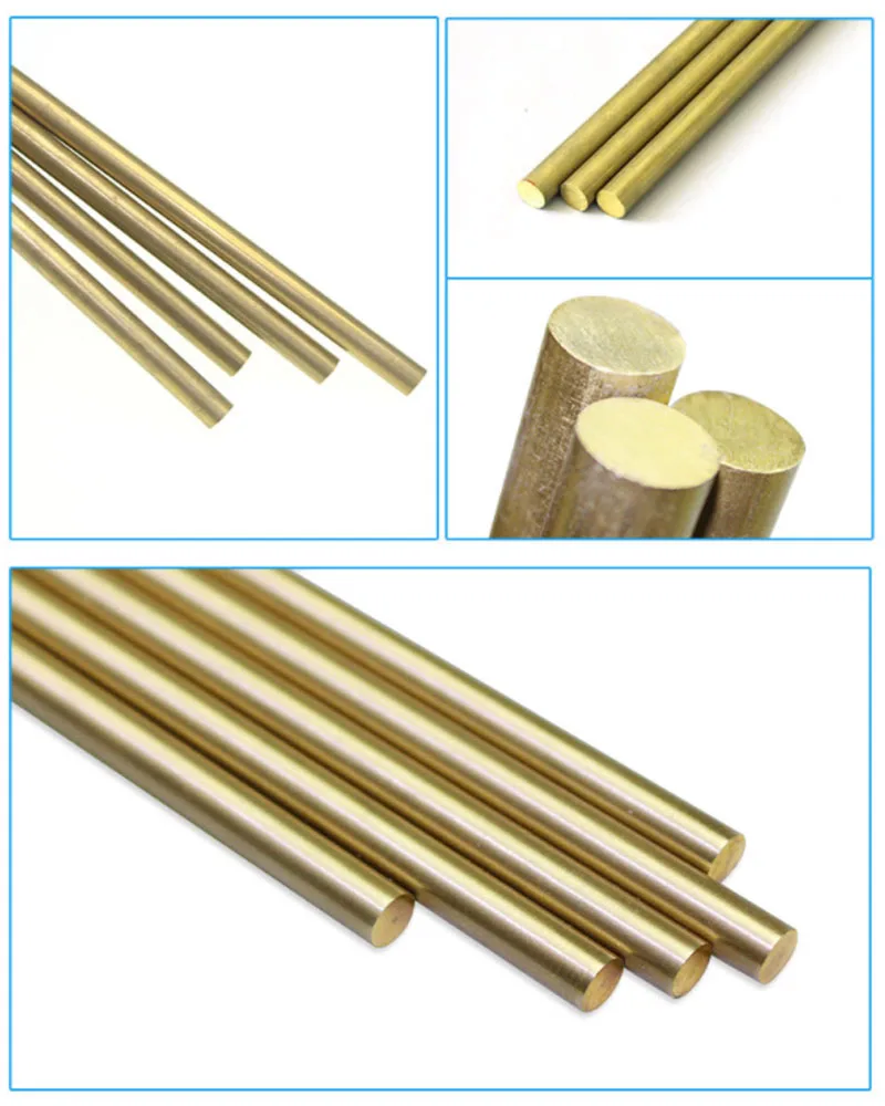 Hardware Brass/Red Copper Round Bar Rod Stick For DIY Knife Handle Material Circular Wire Tube Model making H59 Brass Rod 6-30mm