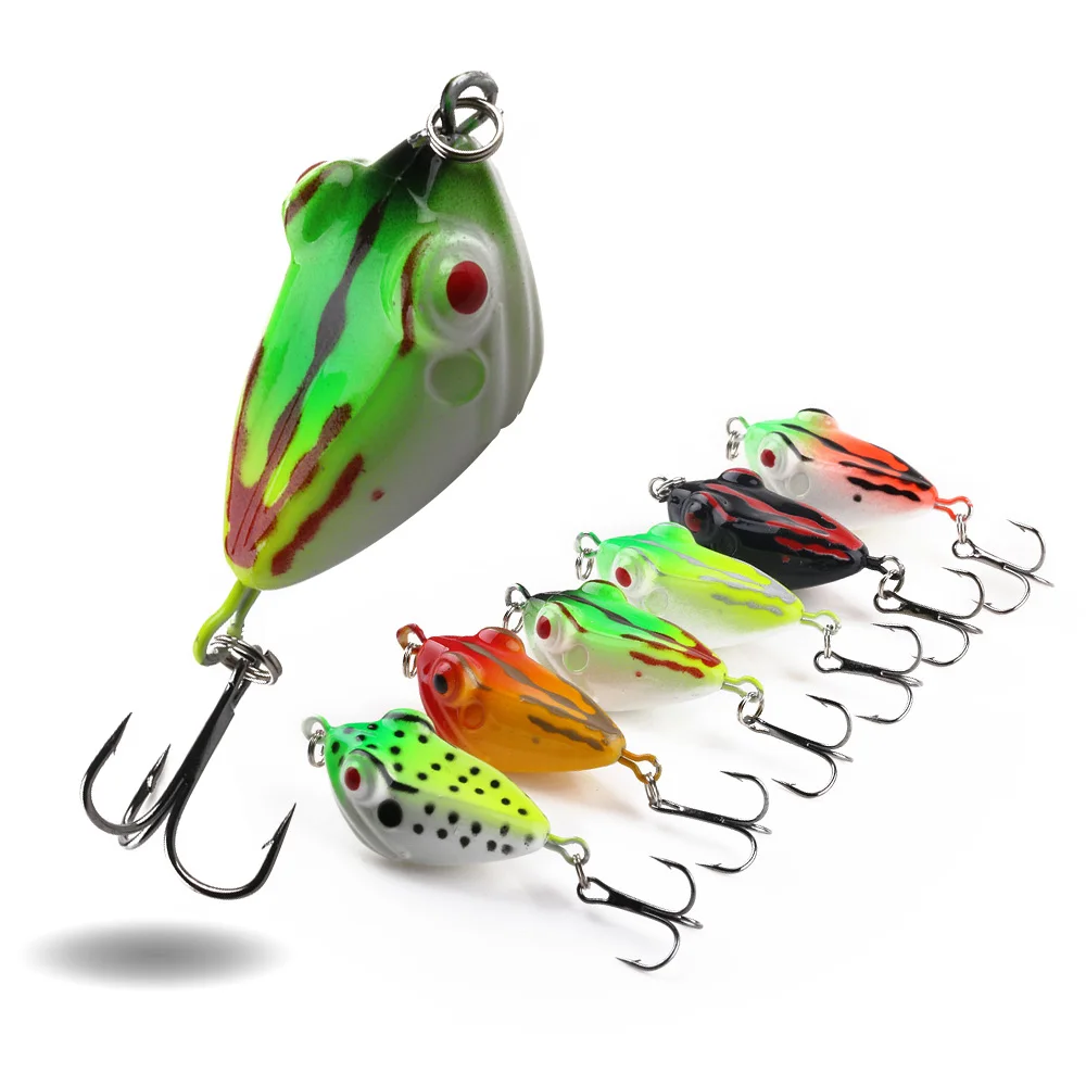 1 unidade Isca Artificial de Sapo Macio de Silicone 4cm 6g, tipo Thunder Frog para Superfície, para Pesca de Bass e Lúcio