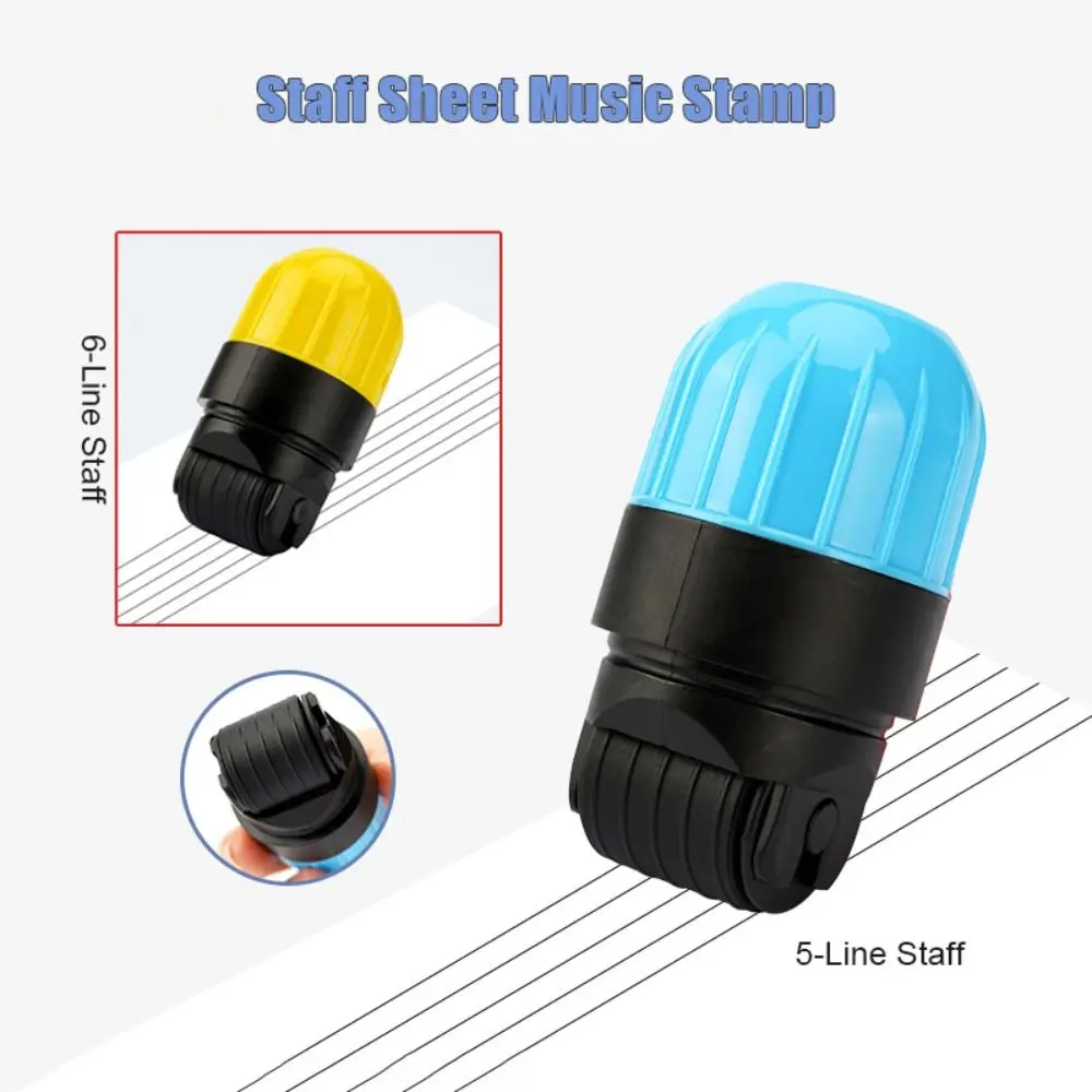 Plastic Staff Sheet Music Stamp 5-Line 6-Line Staff Dual-spectrum Staff Notation Stamp Bright Color Music Seal Teaching Tools
