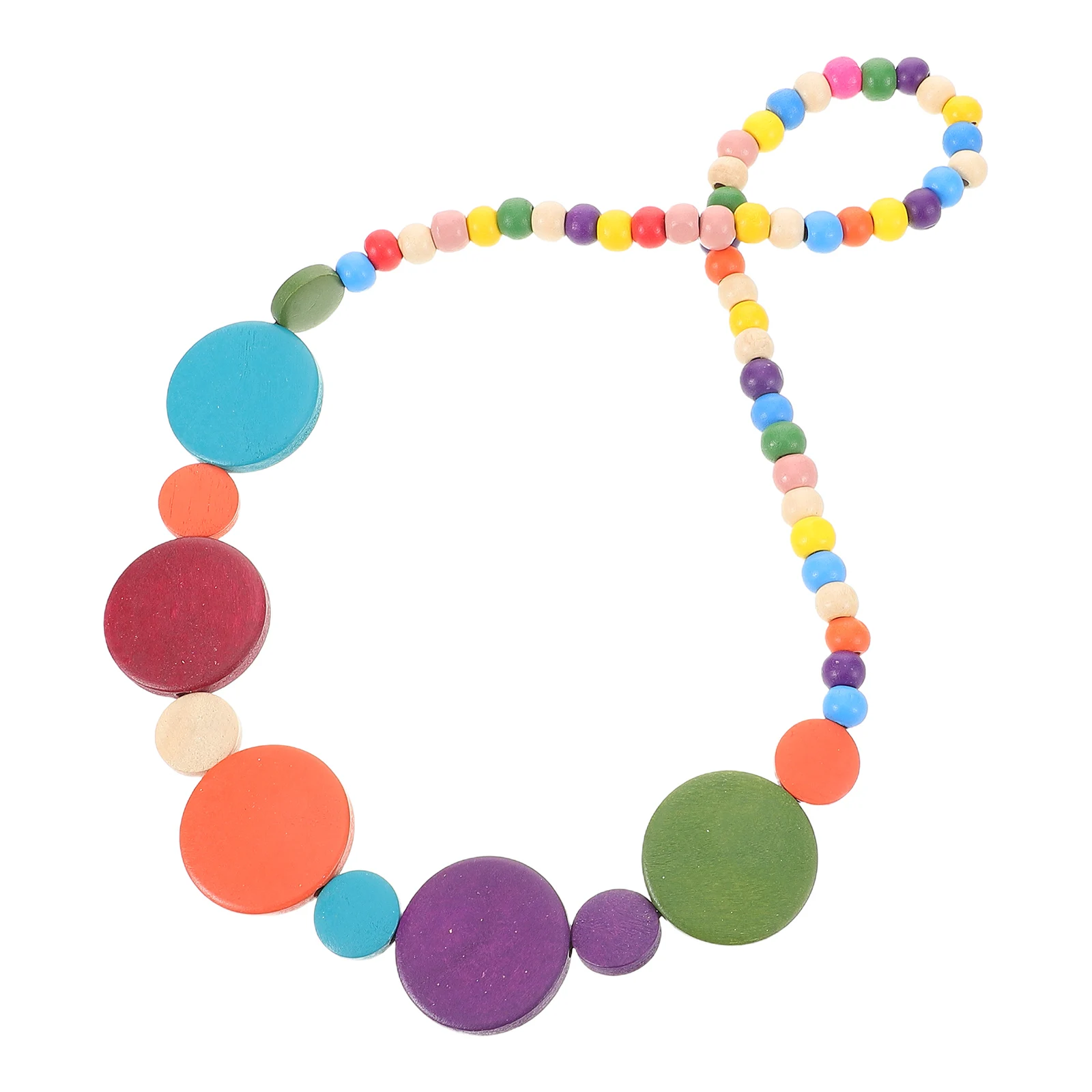 

Colorful Coconut Shell Wood Bead Necklace Natural Wooden Beads Boho African Tribal Ethnic Jewelry Charm for Women