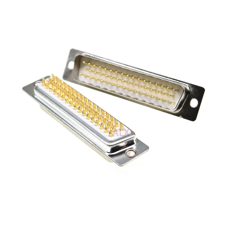 1PCS 3U Gold Plated Solid Pin DB50 MALE FEMALE CONNECTOR Solder Type D-Sub 50pin serial port Adapter 50 pin 50P view 3