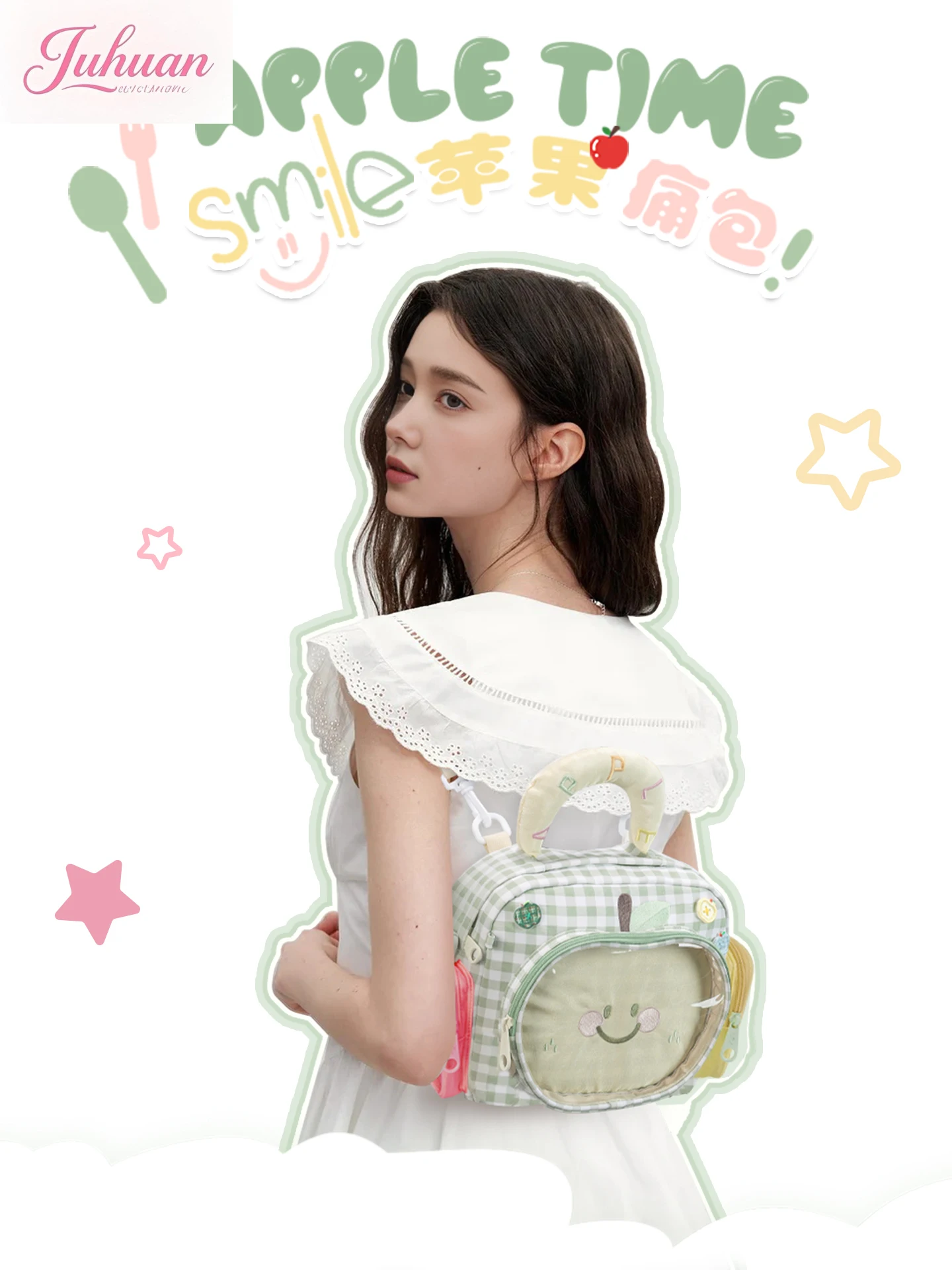 Japanese Original Small Food Apple LtaBag Shoulder Messenger Bags Soft Sister College Style Cute Daily Out Backpack for Women
