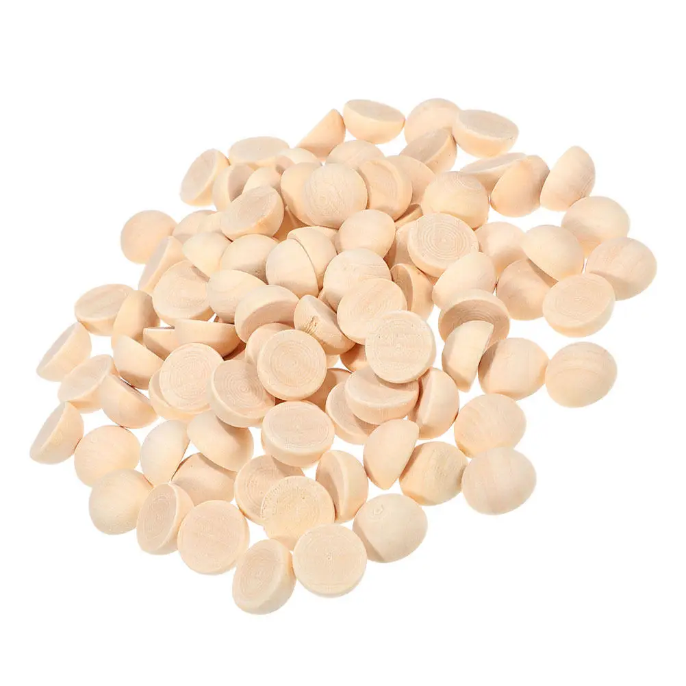 

300 шт. неокрашенных деревянных полусфер, натуральные гладкие деревянные бусины с плоским основанием для изготовления украшений, поделок и декоративной росписи